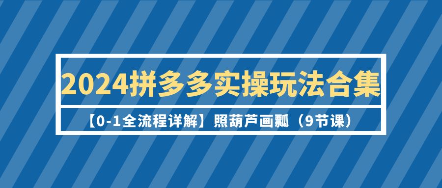 024拼多多实操玩法合集【0-1全流程详解】照葫芦画瓢（9节课）"