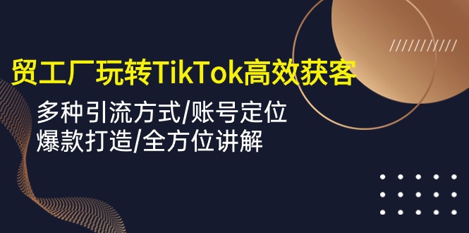 外贸工厂玩转TikTok高效获客，多种引流方式/账号定位/爆款打造/全方位讲解插图