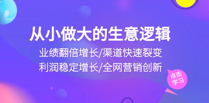 从小做大生意逻辑：业绩翻倍增长/渠道快速裂变/利润稳定增长/全网营销创新插图