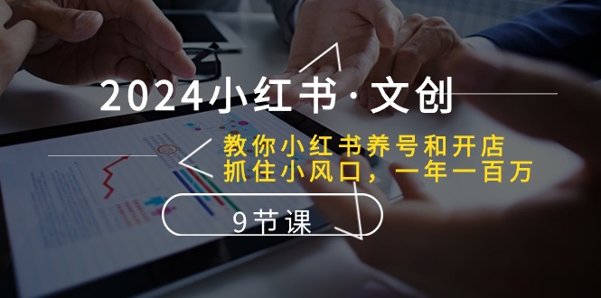 2024小红书文创：教你小红书养号和开店、抓住小风口 一年一百万 (9节课)插图