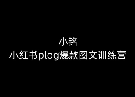 小铭-小红书plog爆款图文训练营，教你从0-1做小红书插图