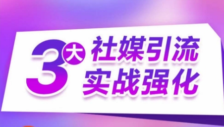 3大社媒引流实战强化，多渠道站外引流，高效精准获客，订单销售额翻倍增长插图