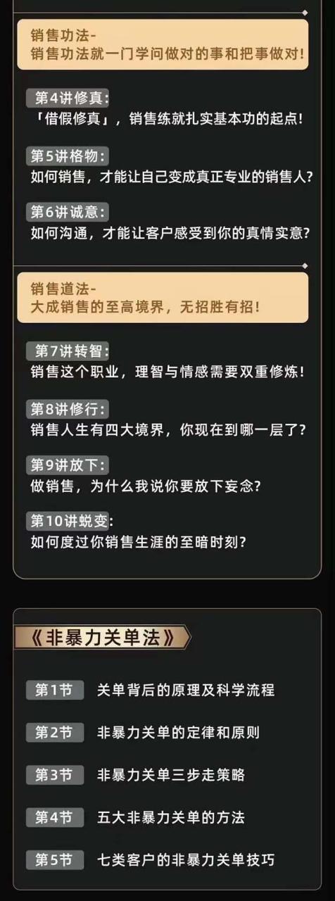 从小新手到销冠 三合一速成：销售3法+非暴力关单法+销售系统挖需课插图3