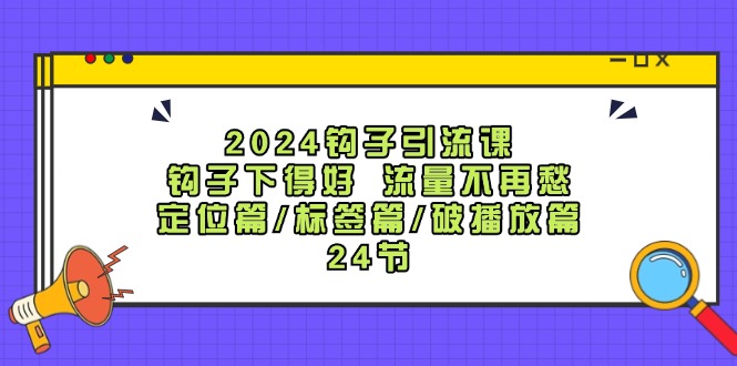 2024钩子·引流课：钩子下得好 流量不再愁，定位篇/标签篇/破播放篇/24节插图